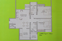 Floor Plan of 2 BHK Apartment in GIFT City, Gujarat