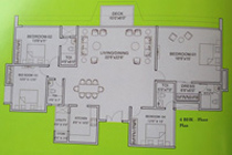 Floor Plan of 4 BHK Apartment in GIFT City, Gujarat