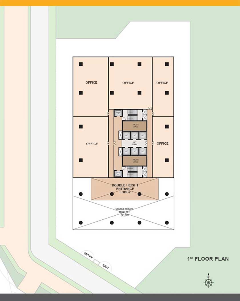 Firt Floor Plan in Signature Tower by Hiranandani in GIFT City SEZ
