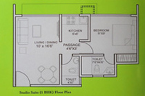 Floor Plan of Studio Apartment in GIFT City, Gujarat