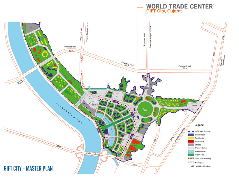 World Trade Center (WTC) location in GIFT City Master Plan